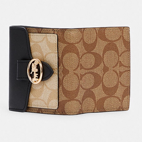 NWT Coach Small Wallet In Blocked Signature Canvas - Picture 2 of 7